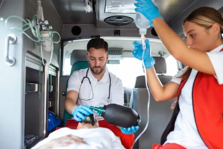 Medical devices in an ambulance