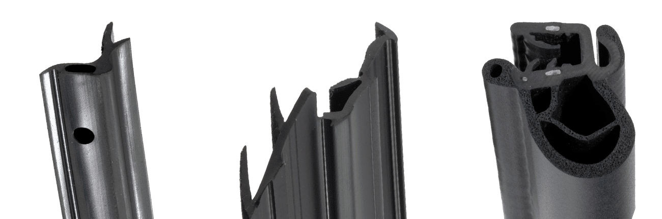 Rubber profiles with contours, holes and cut-to-length sections