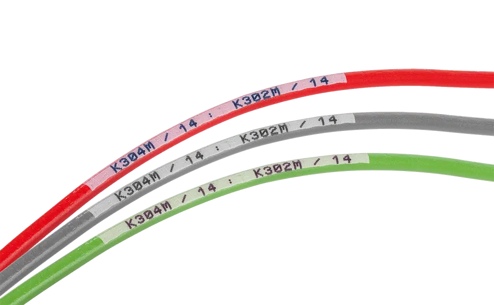 Kabel bedruckt mit Tintenstrahldruck