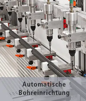 Automatisiertes Bohren in Dichtungen, Produktionsstraße mit sieben Bohrern