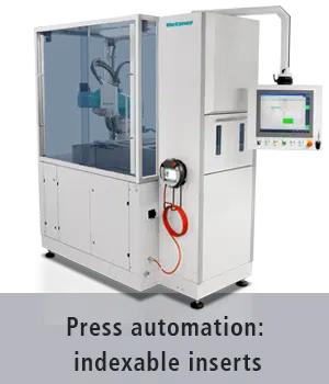 Machine for the press automation and the processing of indexable inserts