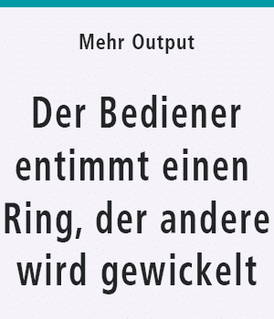 Der Bediener entnimmt einen Ring, der andere wird gewickelt