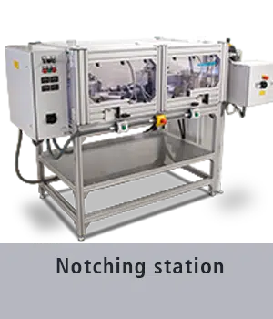 Rubber notching station