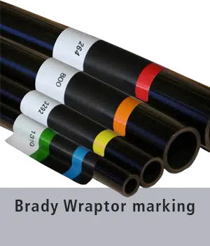 Brady Wraptor marked tubes