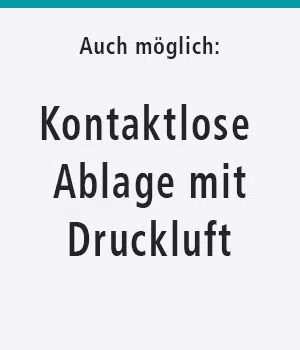 Kontaktlose Ablage mit Druckluft