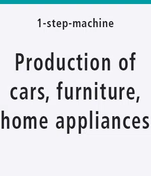 Production of cars, furniture, home appliances