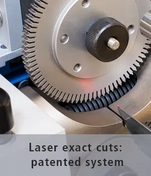 Laser measurement of the pre-slit corrugated tubes cutting machine