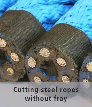 Steel ropes, textile-coated and cut to length