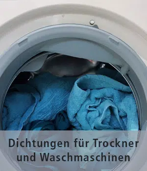 Waschmaschine mit geöffneter Tür und Blick auf die Dichtung und Trommel